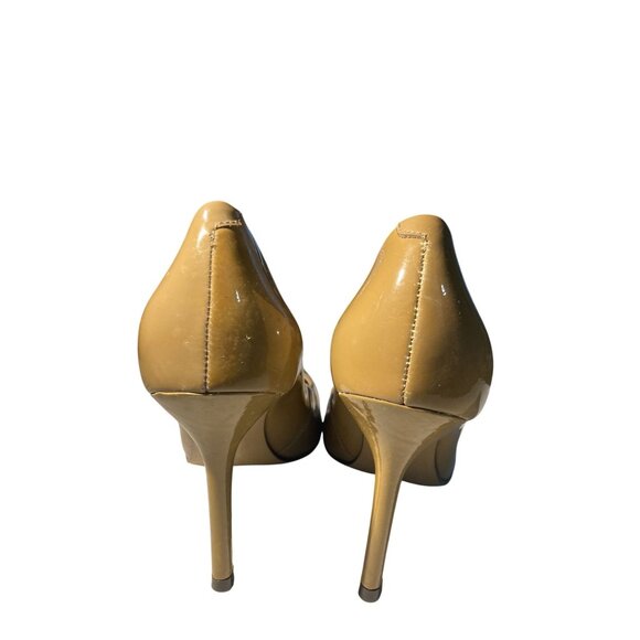 Arezzo Women's Size 7B (36 BRA) Beige Patent Leather Pumps shoes Made In Brazil - Picture 3 of 7